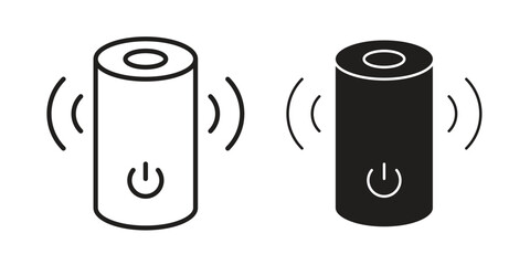 Smart speaker icon line illustration background. icon concept vector