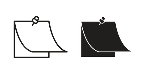 Sticky note icon line illustration background. icon concept vector