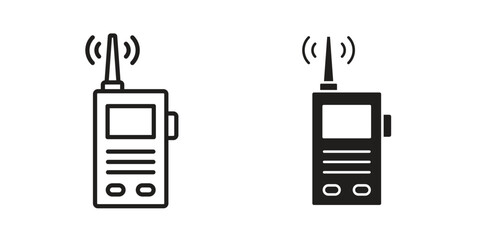 Two way radio icon line illustration background. icon concept vector