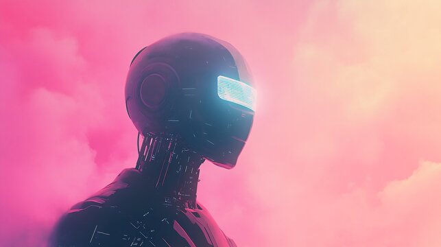 Humanoid robot silhouette signing digital leasing contract for Robots-as-a-Service RaaS deployment