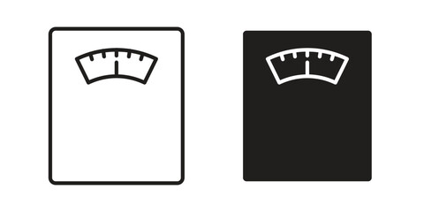 Weight scale icon line illustration background. icon concept vector