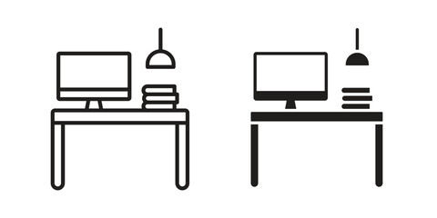 Workspace icon line illustration background. icon concept vector