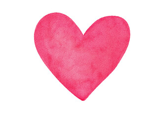watercolor illustration of valentine pink heart