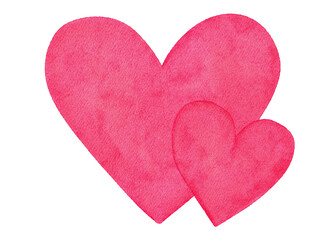 watercolor illustration of valentine pink heart