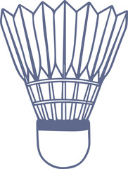 Badminton Shuttle Doodle Outline Icon