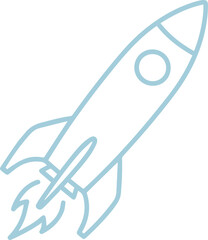  Rocket Simple Drawn Outline Icon.