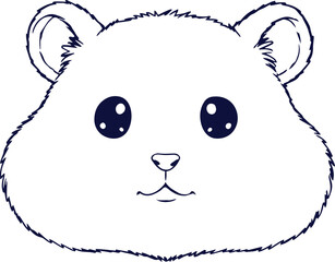 Hamster Face Simple Outline