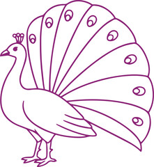 Peacock Outline Minimal