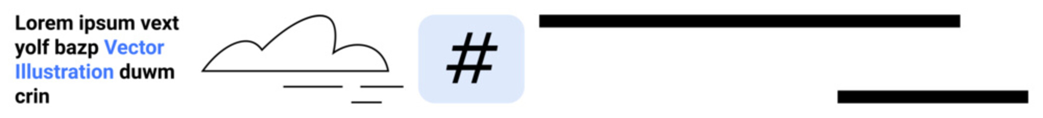 Obraz premium Cloud and metadata tag in clean layout with abstract text and lines, blending technology and social connection. Ideal for social media, branding, communication, technology, content sharing