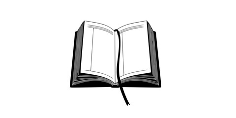 Open Book Wine List Spirits Menu Vector Silhouette