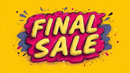 Vibrant, eye-catching final sale announcement explodes with energetic street art style perfect for big promotions