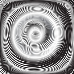 Vortex Whirl Rotation Movement Design. 3D Effect. Abstract Textured Black and White Monochrome Background.