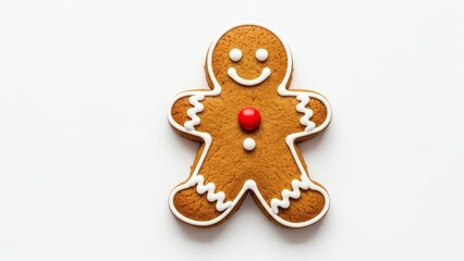 Gingerbread man cookie with icing and details 