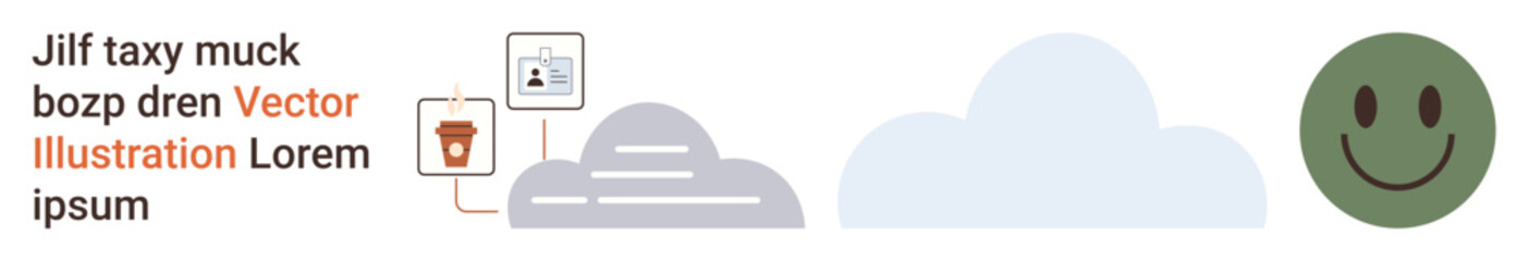 Cloud computing, data privacy, cybersecurity, digital storage, online security, emotions. Image a cloud, a lock icon and a happy face. Cloud computing and data privacy