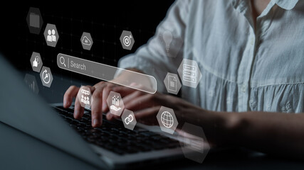 Search bar representing digital marketing, SEO analysis, and network data management Parse