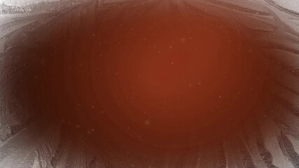 festive Christmas holiday snow and ice themed animated motion background with falling light snow gently falling over a orange  background with a white ice patterned border vignette frame border 4K