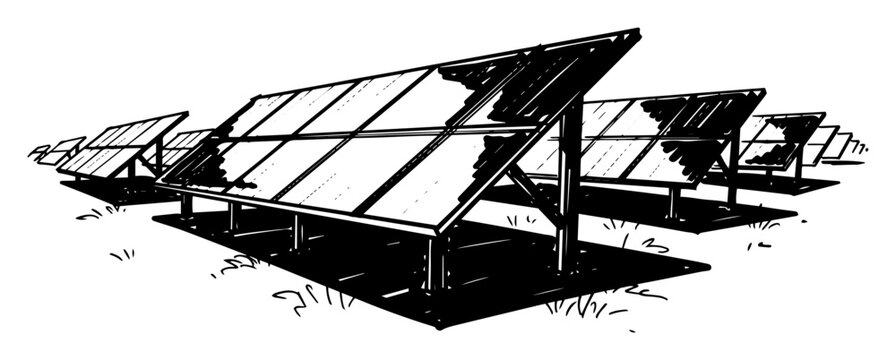 solar photovoltaic panel array renewable energy vector shape silhouette illustration