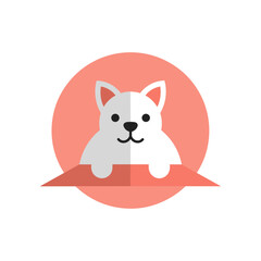 Cute cat icon logo flat vector design