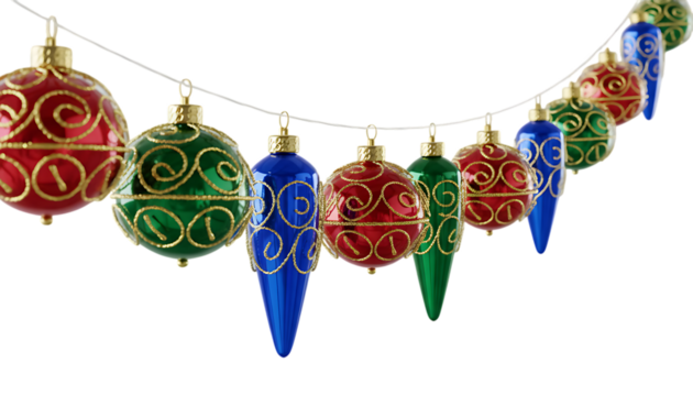 Shiny colorful Christmas ball ornaments decoration hanging for the winter holiday season - Powered by Adobe