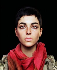 realistic photo portrait of a young woman 