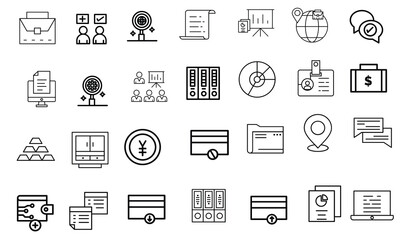 Print Management and business line icons set. Management editable stroke icons. Vector