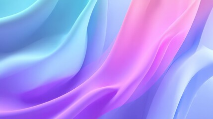 Fototapeta premium Wavy layers of blue and purple blend together creating a soft and dynamic look. The folds and curves suggest movement capturing attention in a digital design.