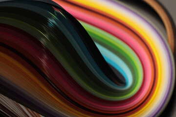 Art Close-up selective soft focus Color strip gradient Wave paper. Abstract texture blank background.