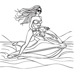 A girl laughing.  Vector illustration.
