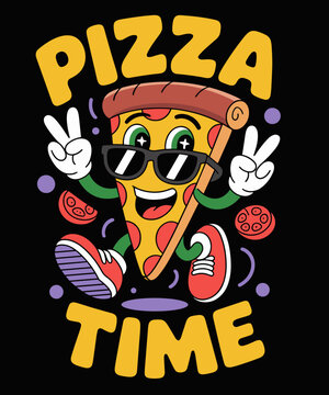 Naklejki Happy National funny Cheese Pizza Day