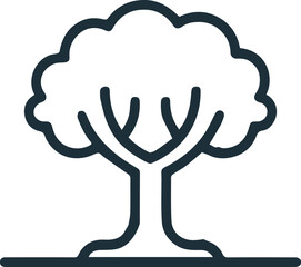 tree hand drawn icon for eco logo and environmental project use