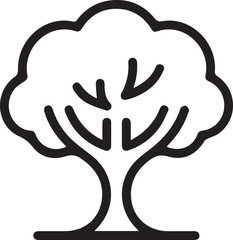 tree line drawing icon for nature environment and ecology symbol