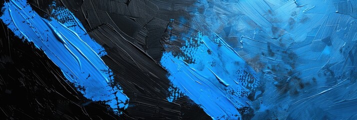 Abstract paint texture in Estonian flag colors, deep blue, black, and white, for Independence Day. horizontal banner, copy space, free space for text