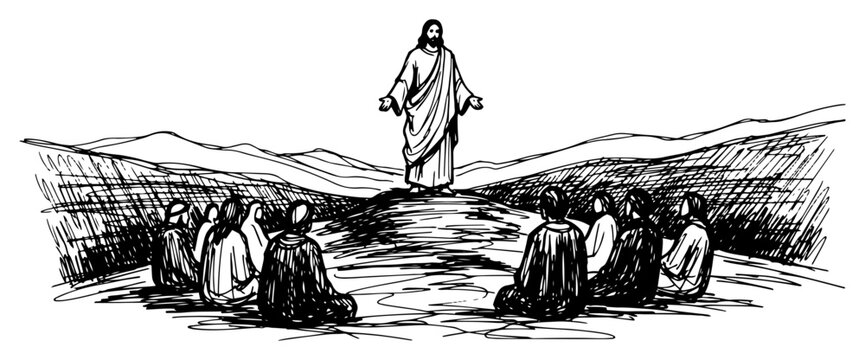 Sermon on the Mount with Jesus and Disciples