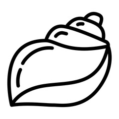 Hand drawn underwater sea shell.Outline seashell.Vector illustration.Coloring page for kids.