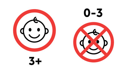 Age restriction sign no children under three years