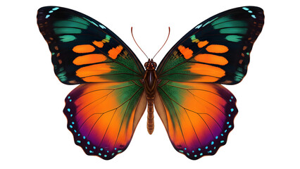 Obraz premium Colorful butterfly wings spread open isolated on transparent background