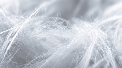 Obraz premium Detailed macro shot of soft white threads and fibers forming an abstract texture, representing the Cloud Dancer color of the year 2026.