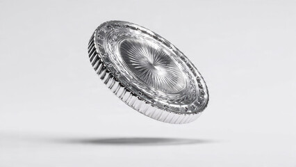 Silver Coin on White