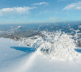 Winter mountain snowy landscape