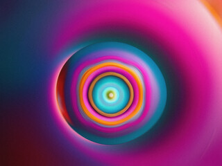 Abstract psychedelic mix of gradient design in pink, cyan, and purple. Blurred, smeared, shiny digital cover with light noise, dust and grain. Unique background for web, wallpaper, or music album art.