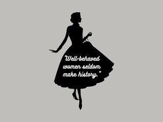 Vintage Woman Silhouette with Quote: 