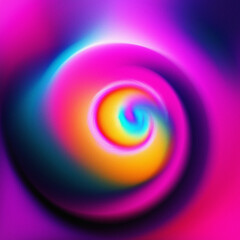 Abstract psychedelic mix of gradient design in pink, cyan, and purple. Blurred, smeared, shiny digital cover with light noise, dust and grain. Unique background for web, wallpaper, or music album art.