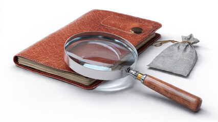 Vintage Magnifying Glass, Book