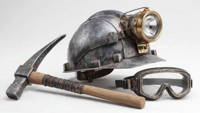 Vintage Coal Miner's Gear Still Life