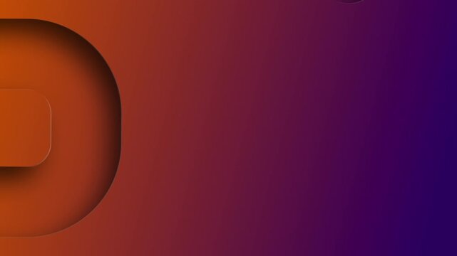 A stylish, modern video background with dynamically cut geometric shapes reminiscent of circles on a purple-orange gradient background.