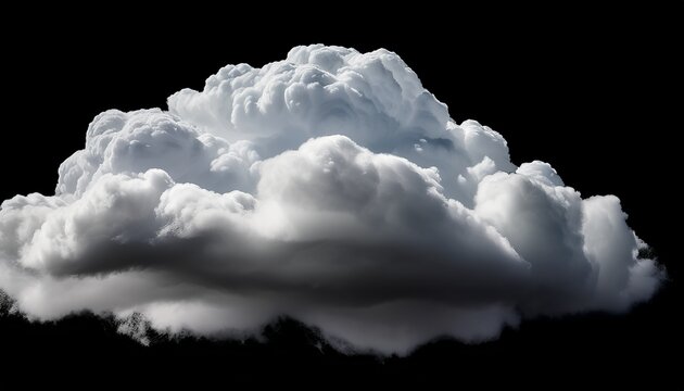A Large White Cloud Against A Black Background The Cloud Is Soft And Fluffy With A Hint Of A Silver Lining