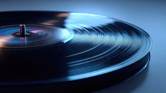 Vinyl Record in Low Light - Powered by Adobe