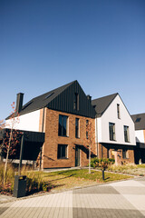 Modern suburban row houses featuring contemporary architecture design