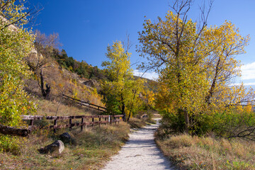 Beautiful nature - Sandberg, a sandstone hill located in Devinska Nova Ves, part of Bratislava, in autumn