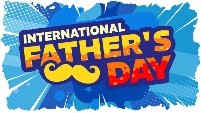 International father's day comic banner - Powered by Adobe